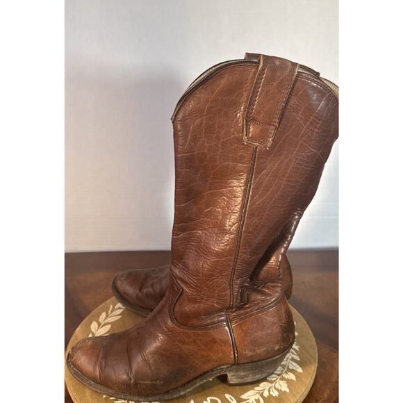Full Leather Stewart Boot Co Rustic Brown Men’s 9EE Cowboy Ranch Hand Made Boot - Picture 6 of 16